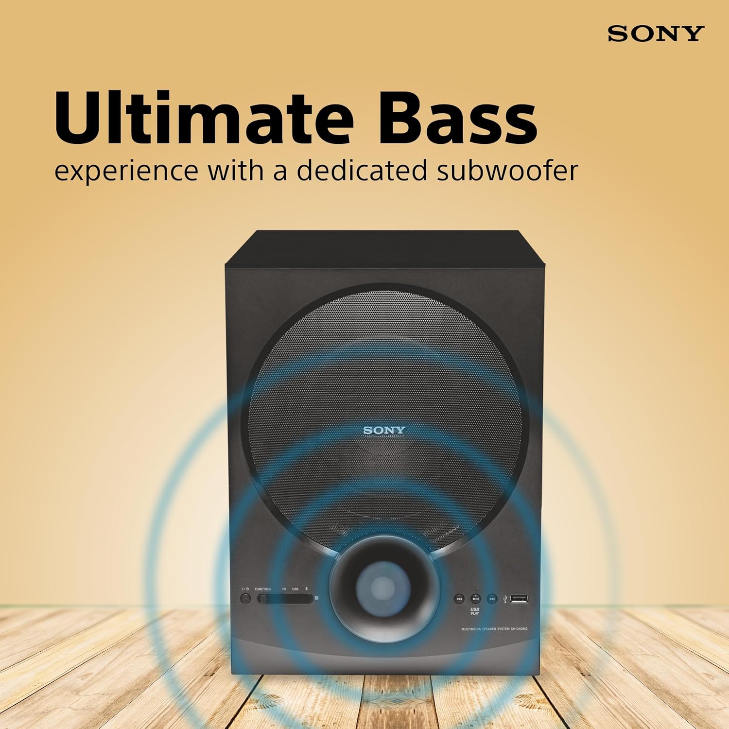 Sony New SA-D40M2 4.1ch Home Theatre/PC Speaker System with 100W Power Output and Powerful Subwoofer - Black - View 5