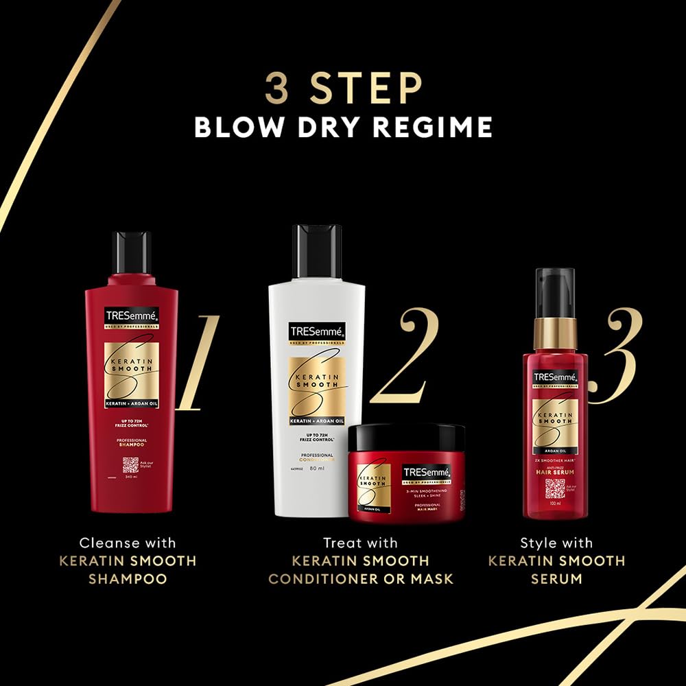 1000 ML TRESemme Keratin Smooth Shampoo With Keratin Protein and Argan Oil | Salon-Like Smooth Hair | Up To 72H Frizz Control - View 5
