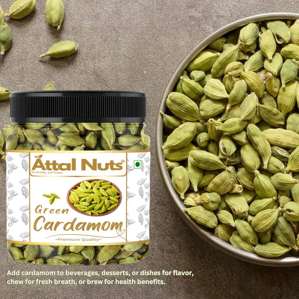 Cardamom Elaichi Whole Fresh & Aromatic Spice Perfect for Cooking, Tea & Sweets - 1 Kg - View 2
